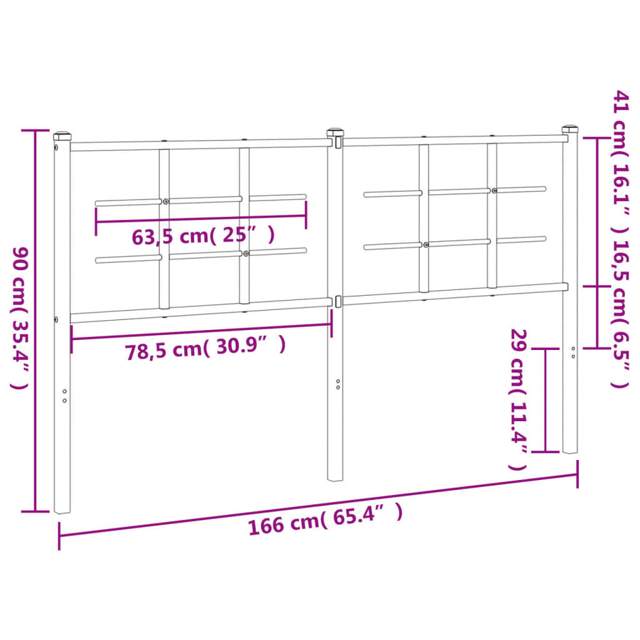 Hoofdbord Metaal 160 cm Wit