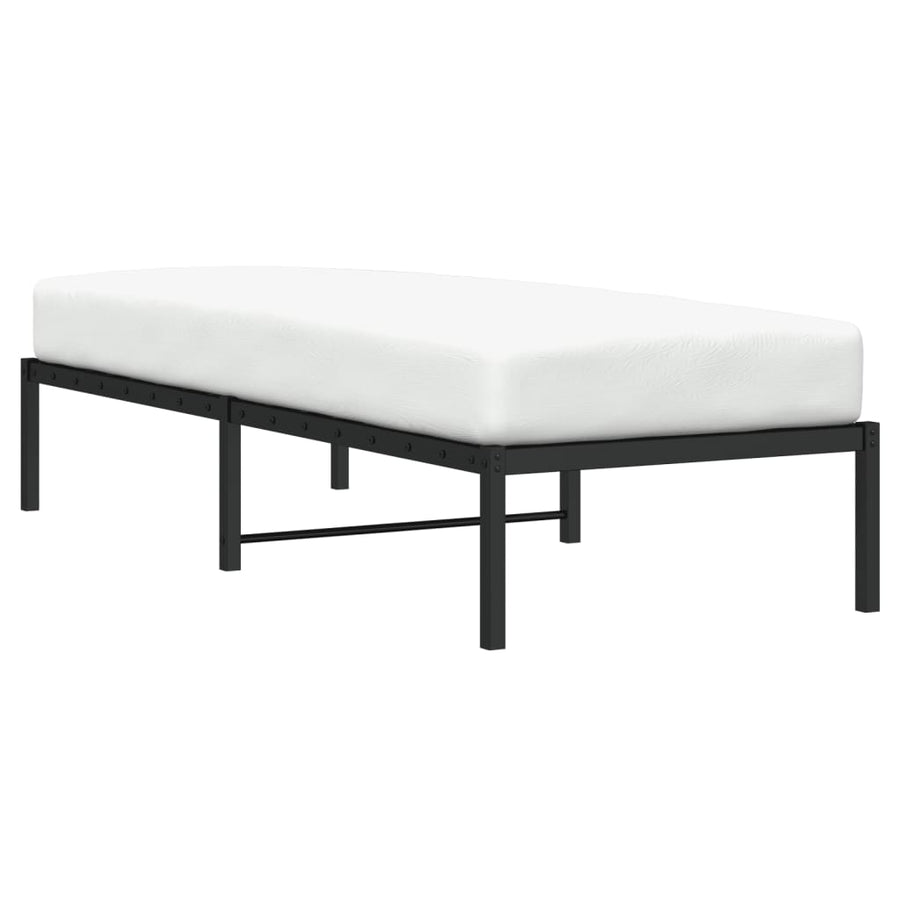 Bedframe Metaal Zwart 75 X 190 Cm
