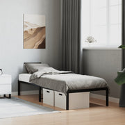 Black metal bed frame 75 x 190 cm