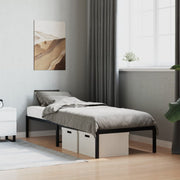 Black metal bed frame 80x200 cm