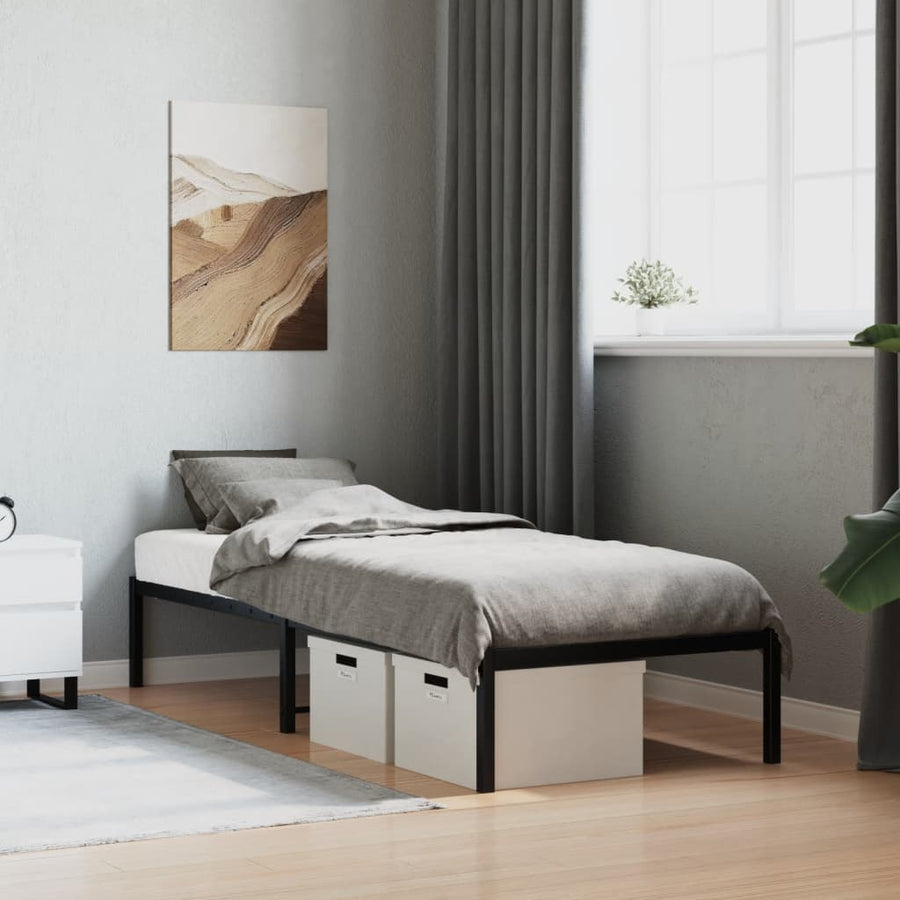 Bedframe Metaal Zwart 80X200 Cm