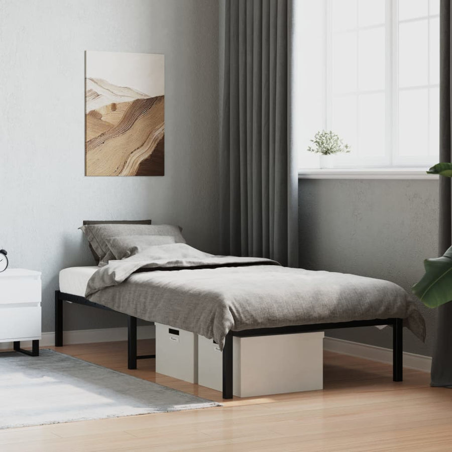 Bedframe Metaal Zwart 90X190 Cm