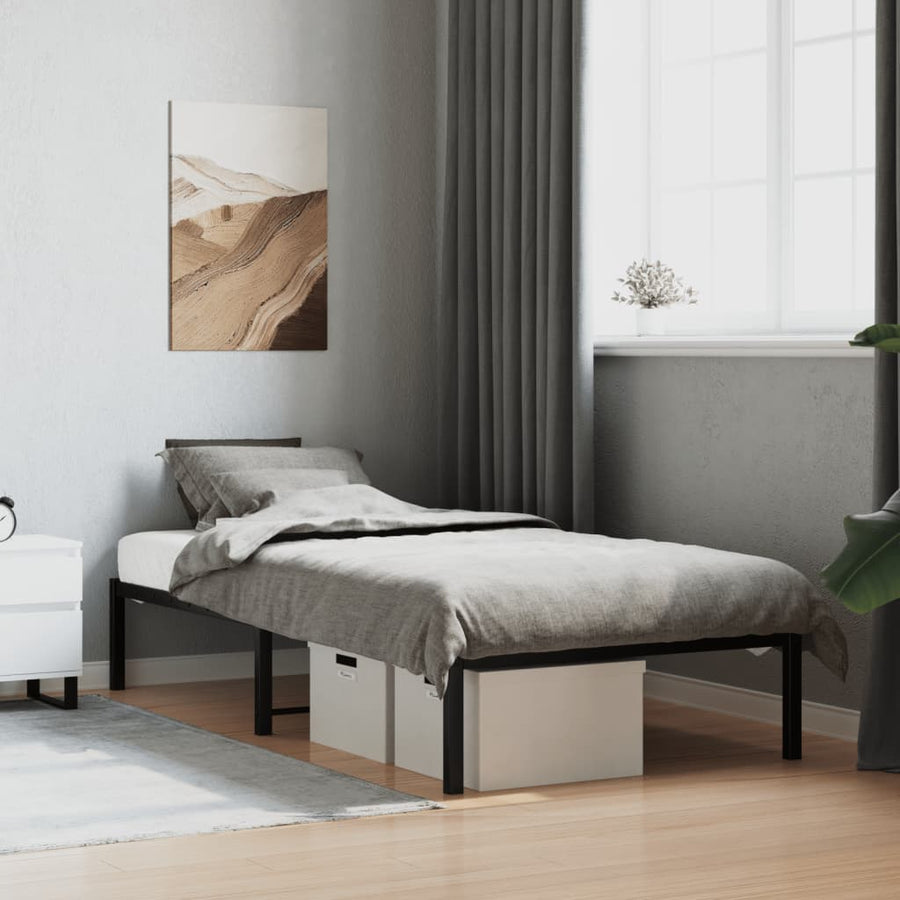 Bedframe Metaal Zwart 90X200 Cm