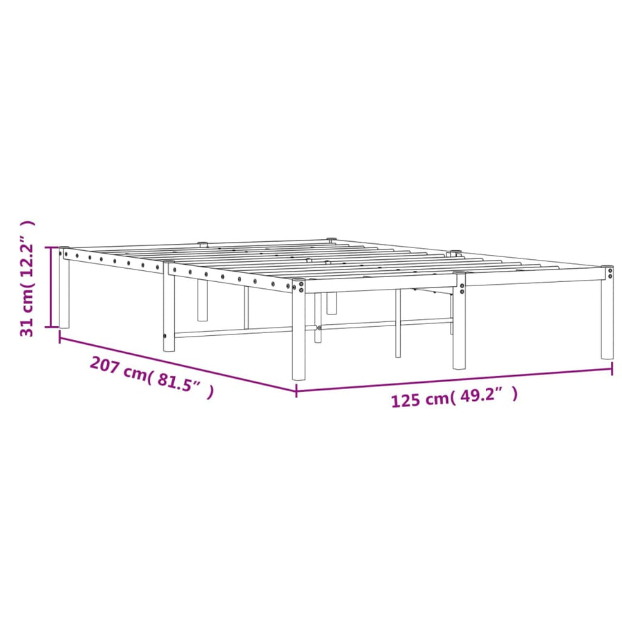 Bedframe Metaal Zwart 120X200 Cm