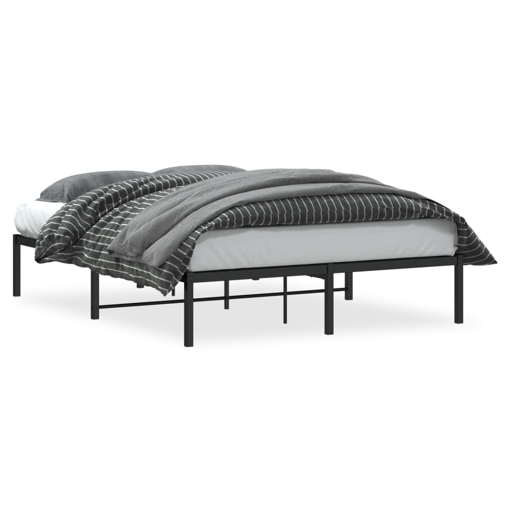 Bedframe metaal zwart 135x190 cm