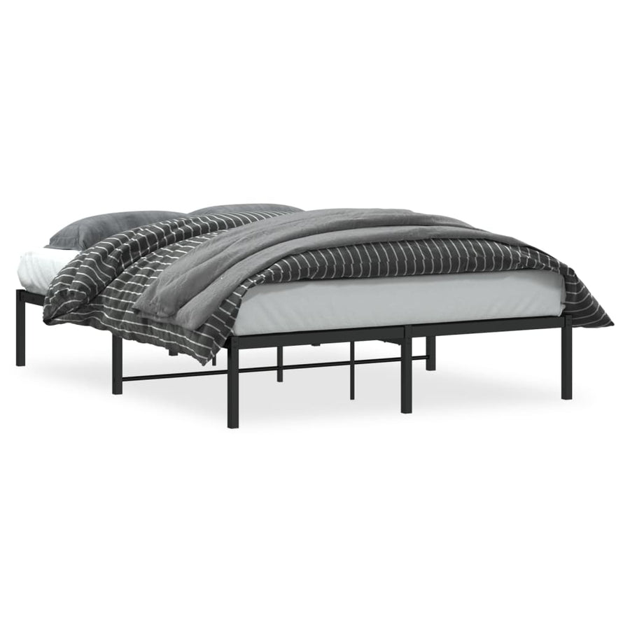 Bedframe metaal zwart 135x190 cm