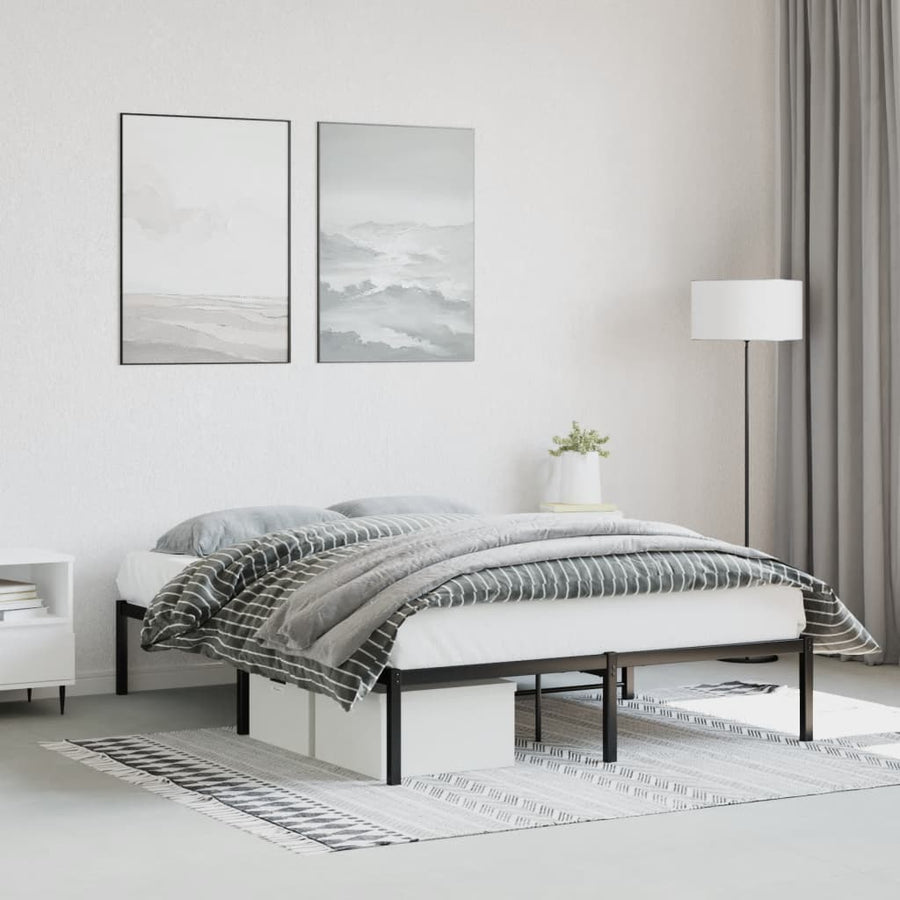 Bedframe Metaal Zwart 140X200 Cm