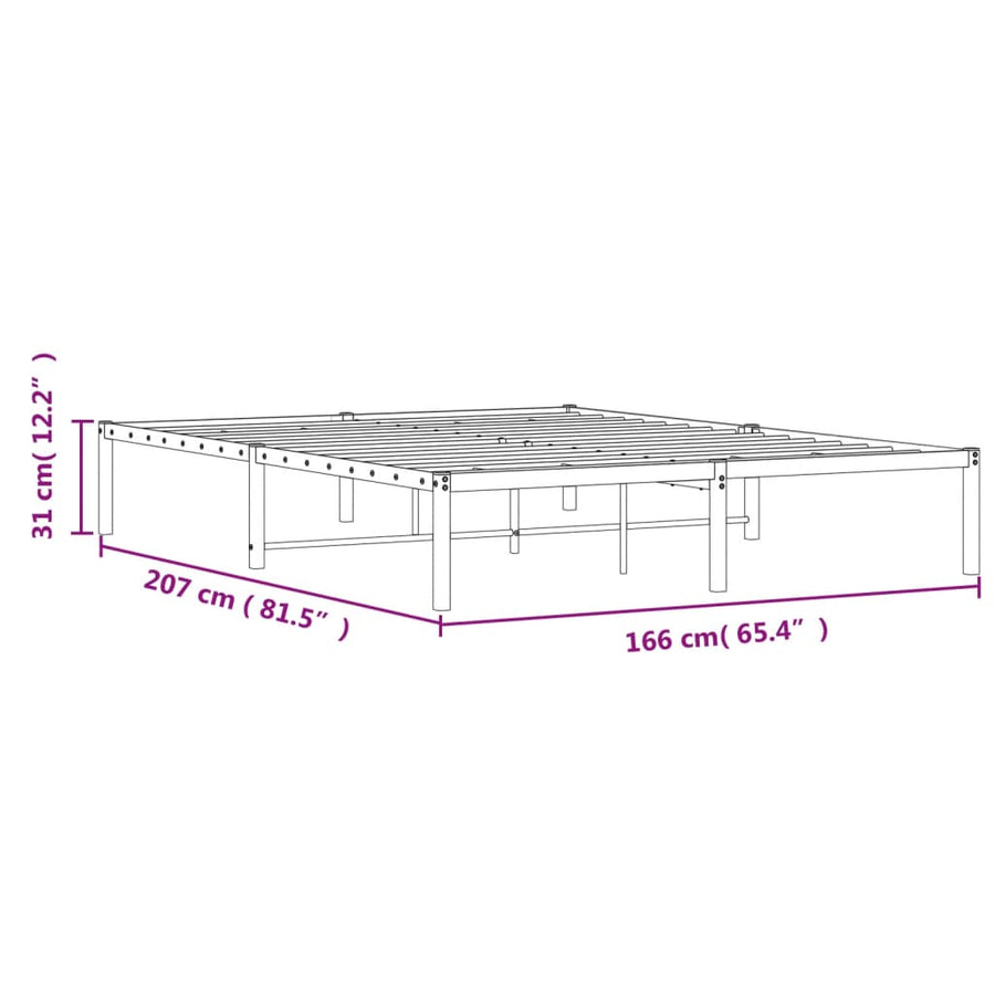 Bedframe Metaal Zwart 160X200 Cm