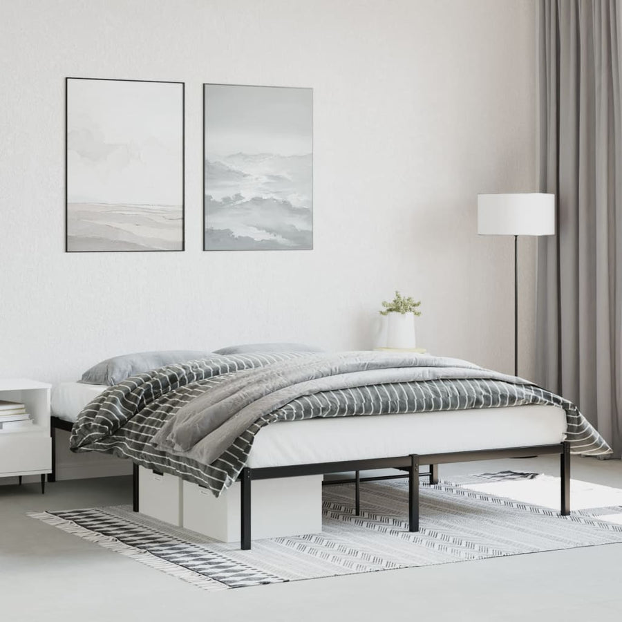Bedframe Metaal Zwart 160X200 Cm