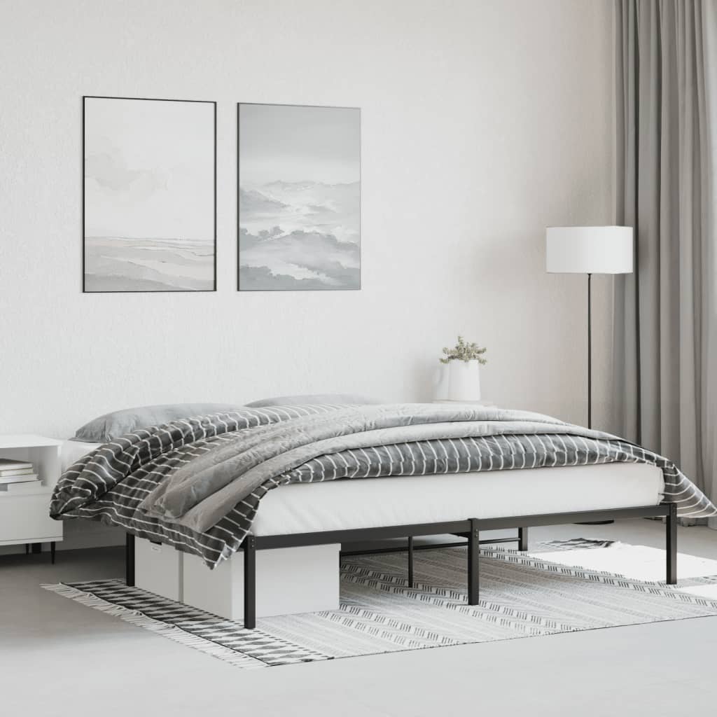 Bedframe metaal zwart 183x213 cm