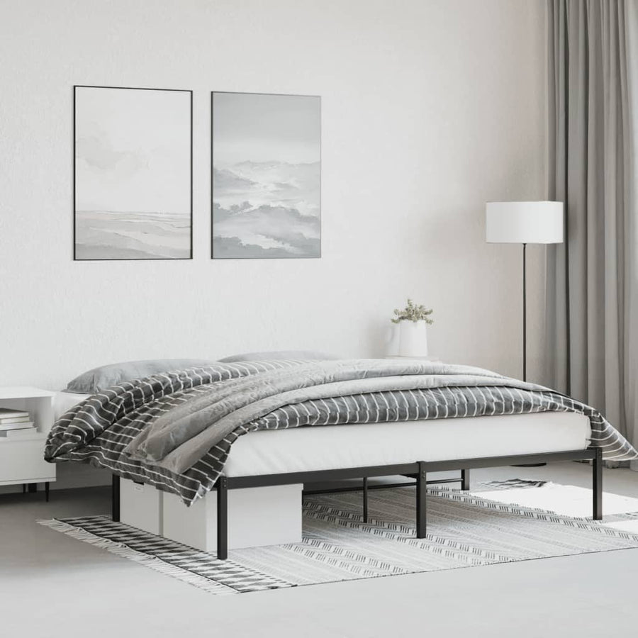Bedframe metaal zwart 183x213 cm