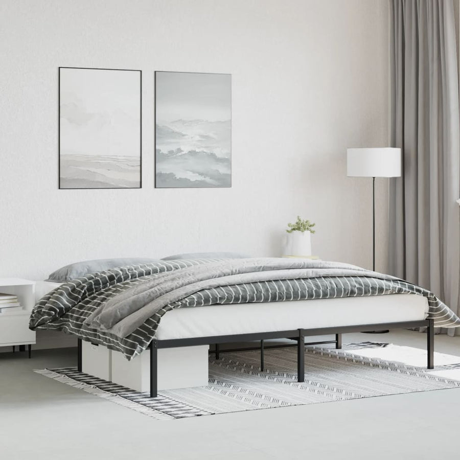Bedframe metaal zwart 200x200 cm