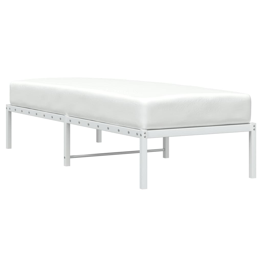Bedframe Metaal Wit 75 X 190 Cm