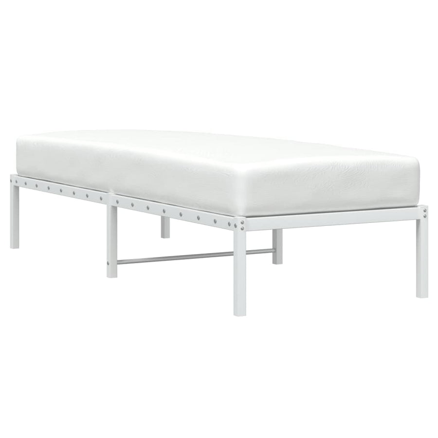 Bedframe Metaal Wit 75 X 190 Cm