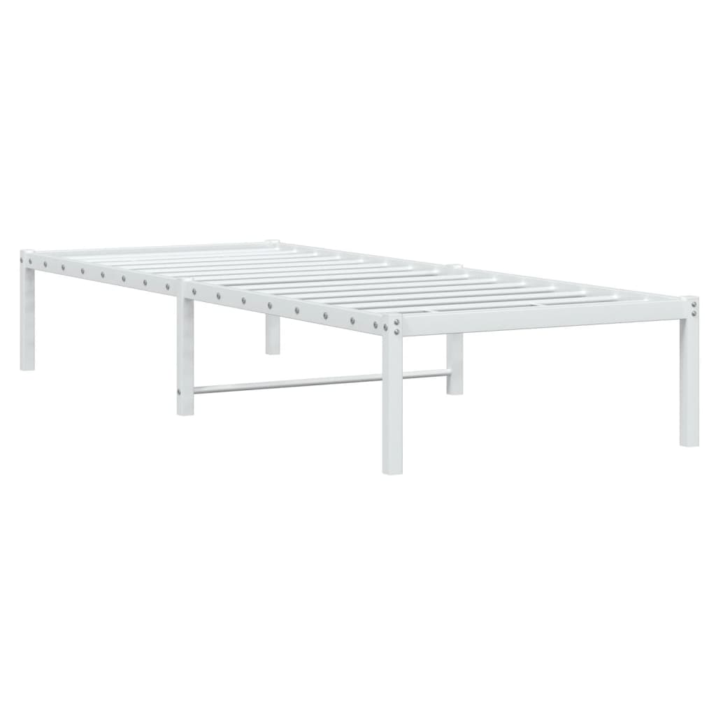 Bedframe Metaal Wit 75 X 190 Cm