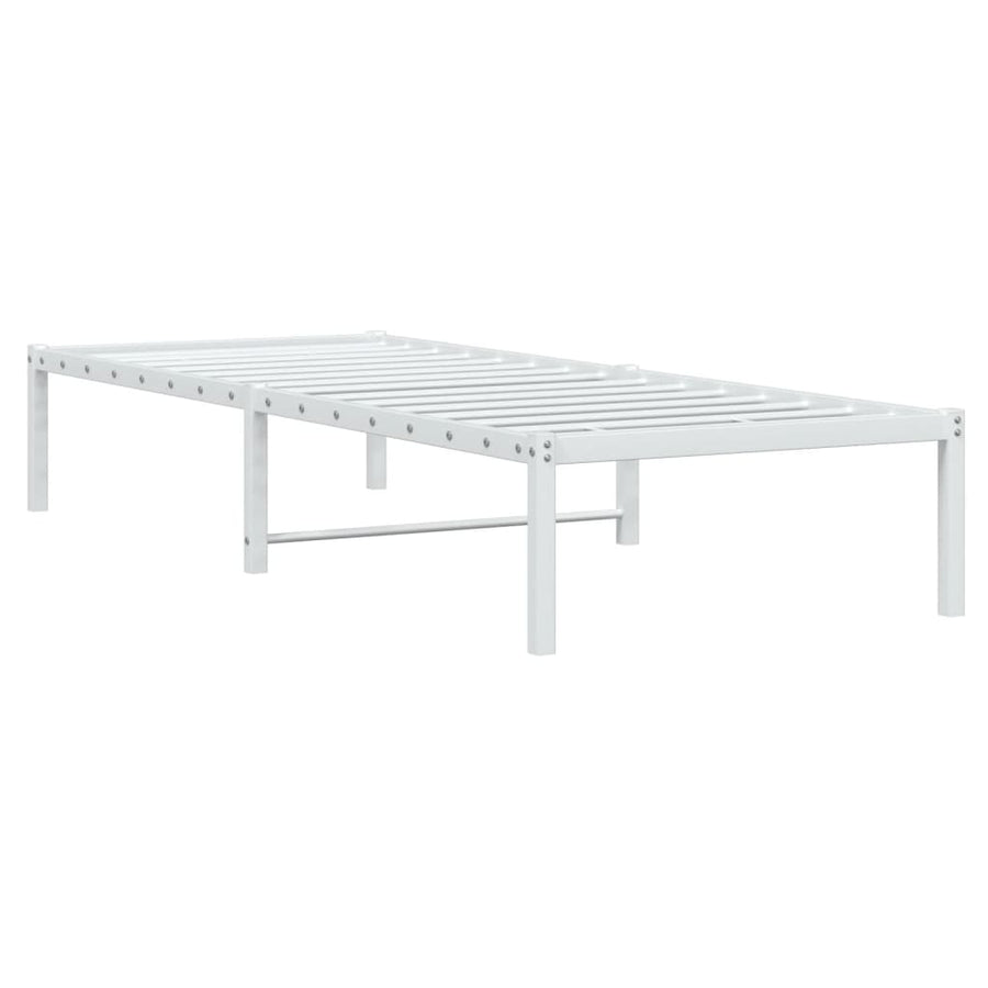 Bedframe Metaal Wit 75 X 190 Cm