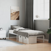 Metal bed frame white 75 x 190 cm