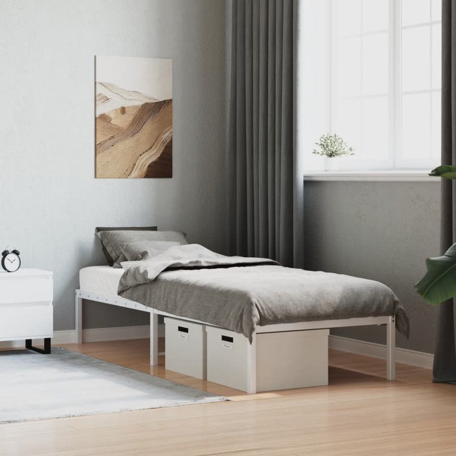 Bedframe Metaal Wit 80X200 Cm