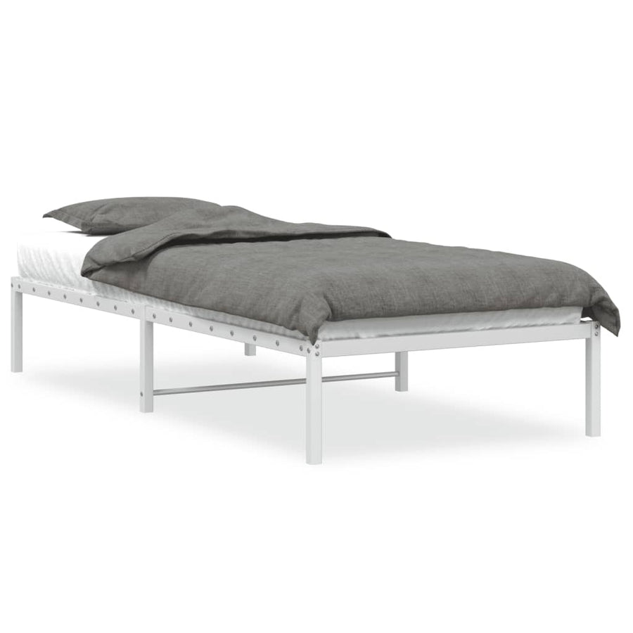 Bedframe Metaal Wit 90X190 Cm