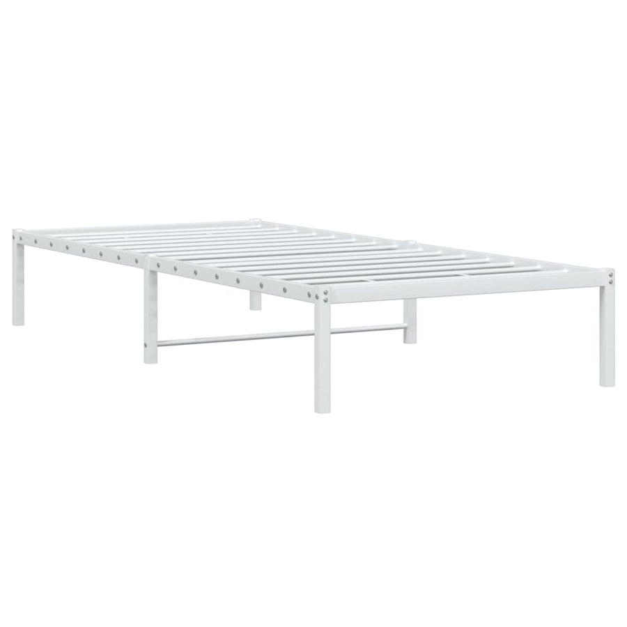 Bedframe Metaal Wit 90X190 Cm