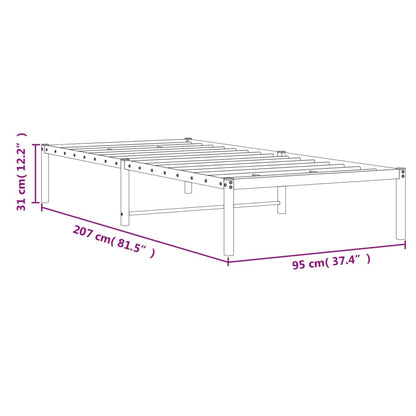 Bedframe Metaal 90 x 200 cm Wit