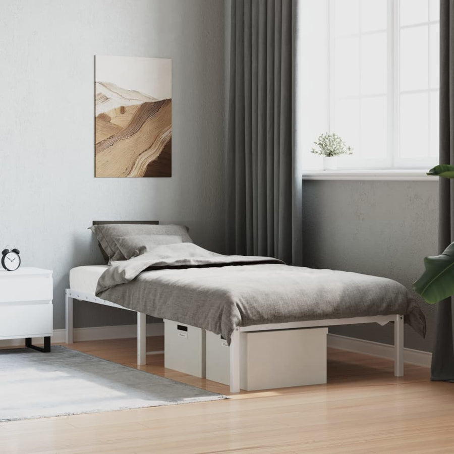 Bedframe Metaal 90 x 200 cm Wit