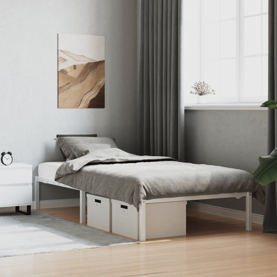 Bedframe Metaal 100 x 190 cm Wit