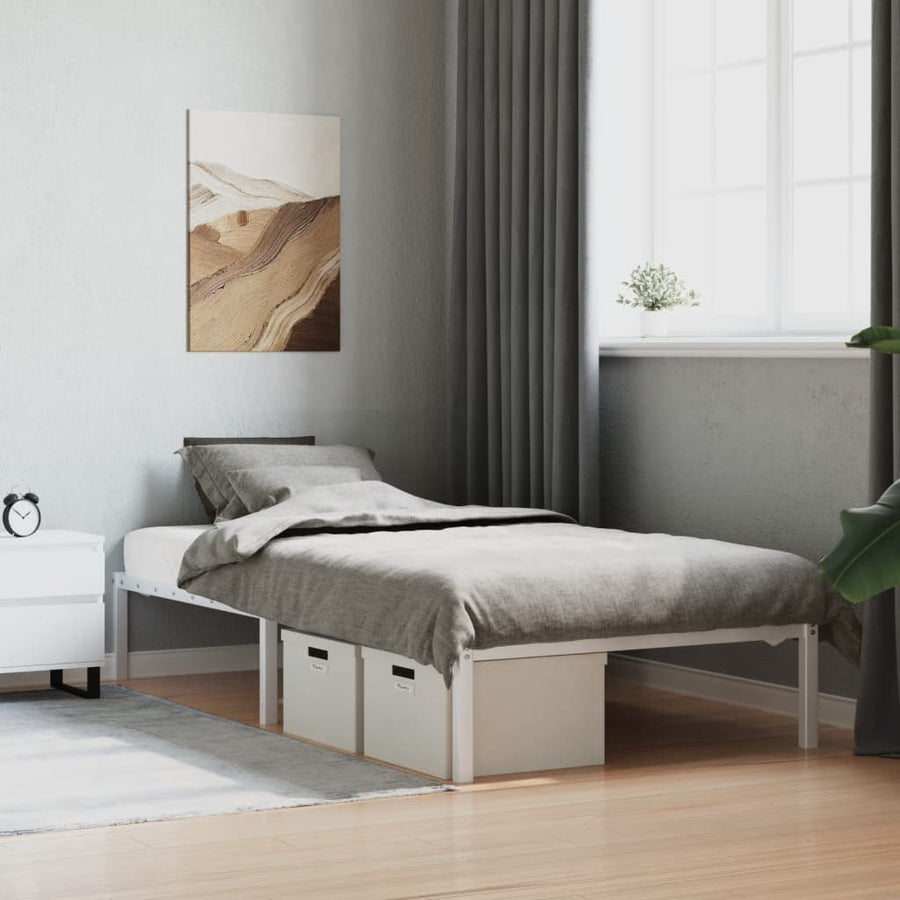 Bedframe metaal wit 107x203 cm
