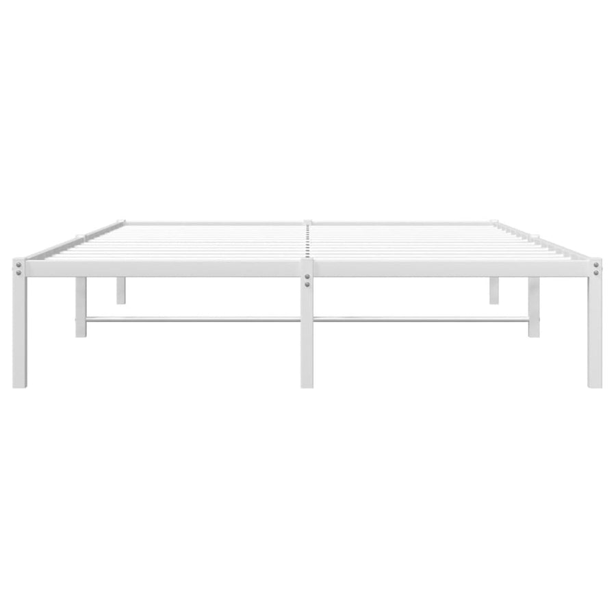 Bedframe Metaal Wit 135X190 Cm
