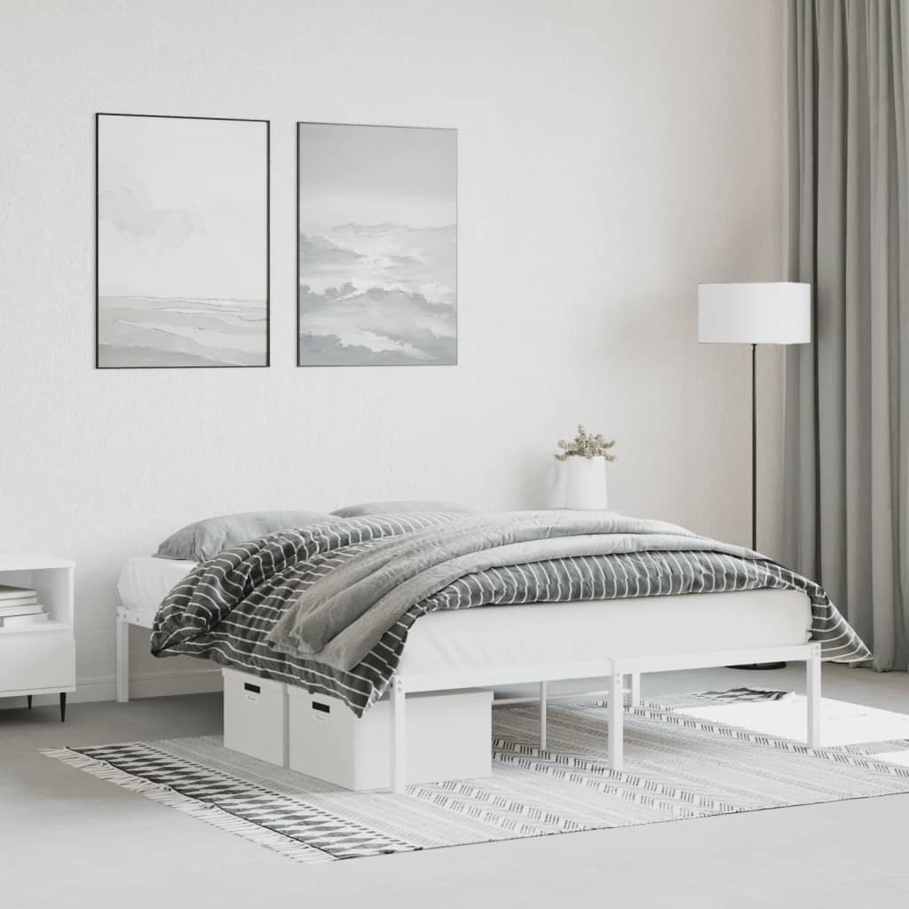 Bedframe Metaal Wit 140X200 Cm