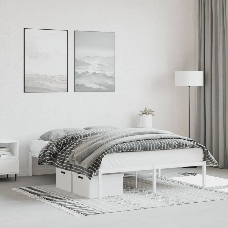 Bedframe Metaal Wit 140X200 Cm