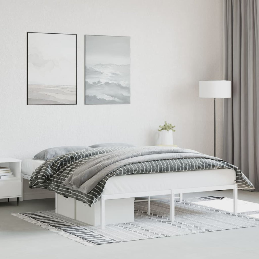Bedframe metaal wit 150x200 cm