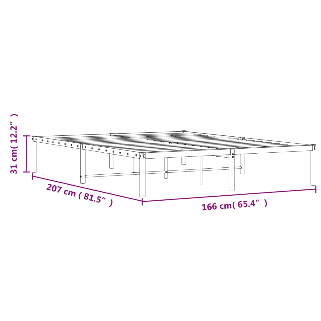 Bedframe Metaal 160 x 200 cm Wit