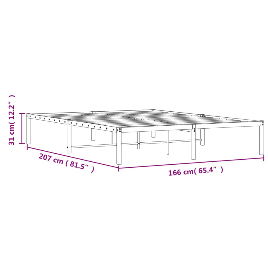 Bedframe Metaal 160 x 200 cm Wit