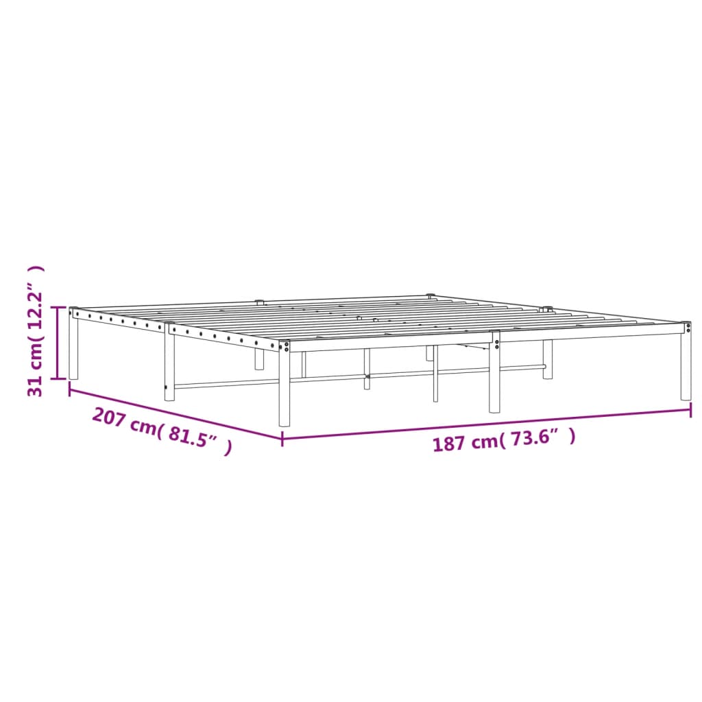 Bedframe Metaal 180 x 200 cm Wit