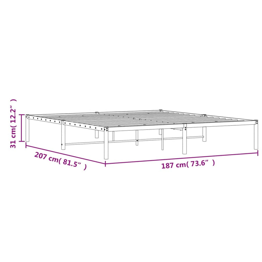 Bedframe Metaal 180 x 200 cm Wit