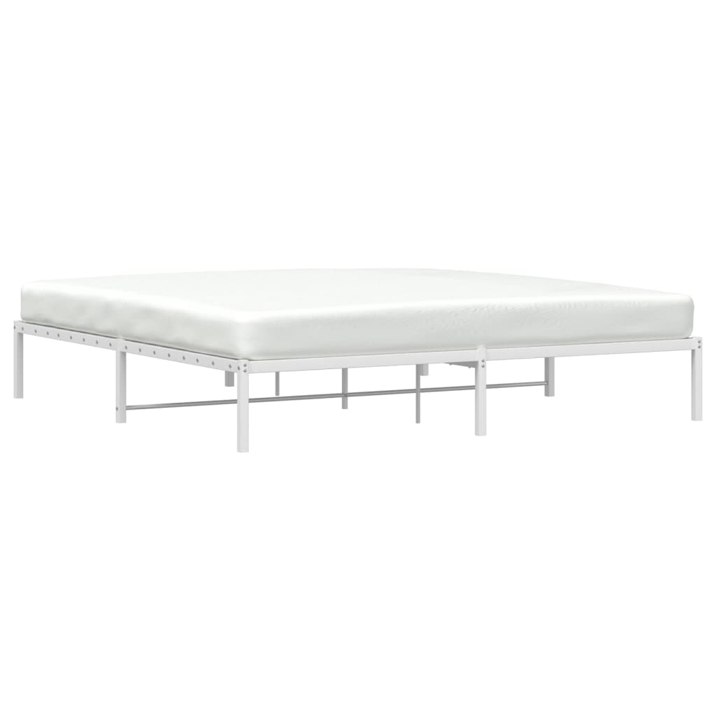Bedframe Metaal Wit 193X203 Cm