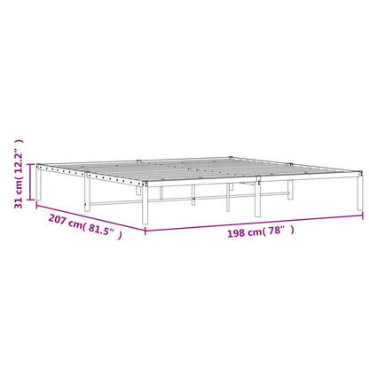 Bedframe Metaal Wit 193X203 Cm