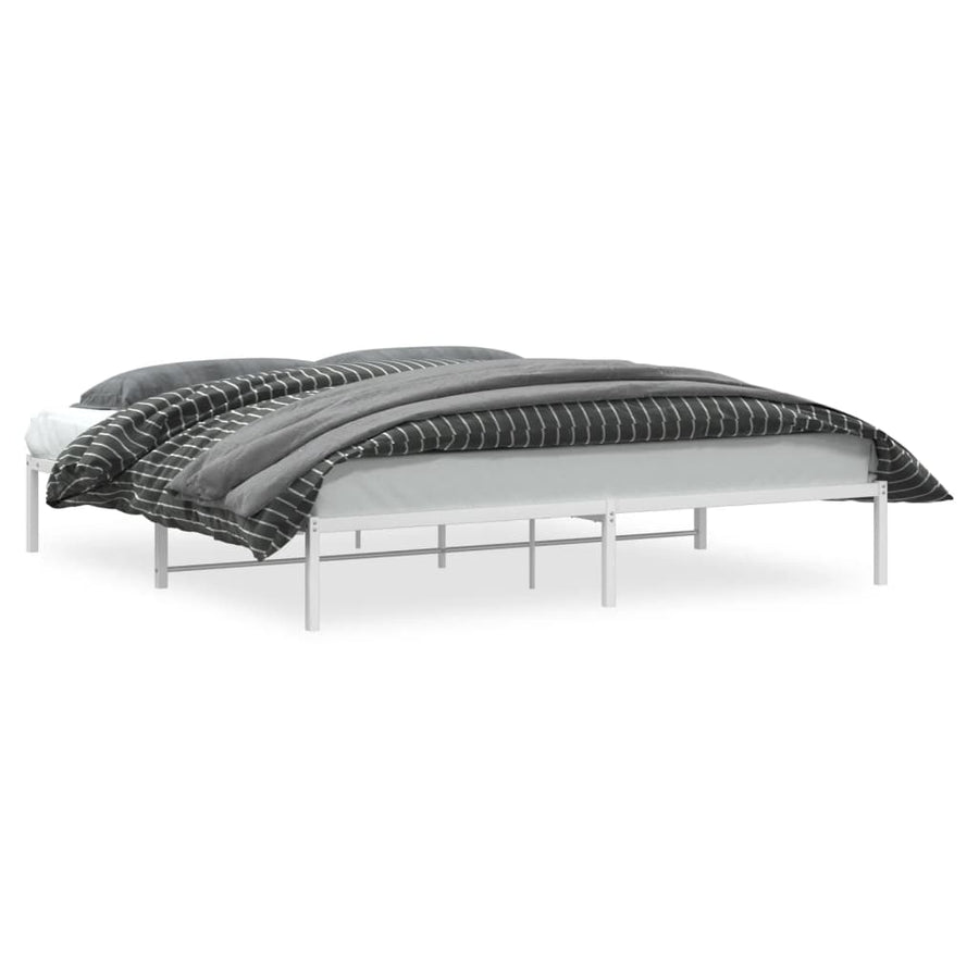 Bedframe metaal wit 200x200 cm
