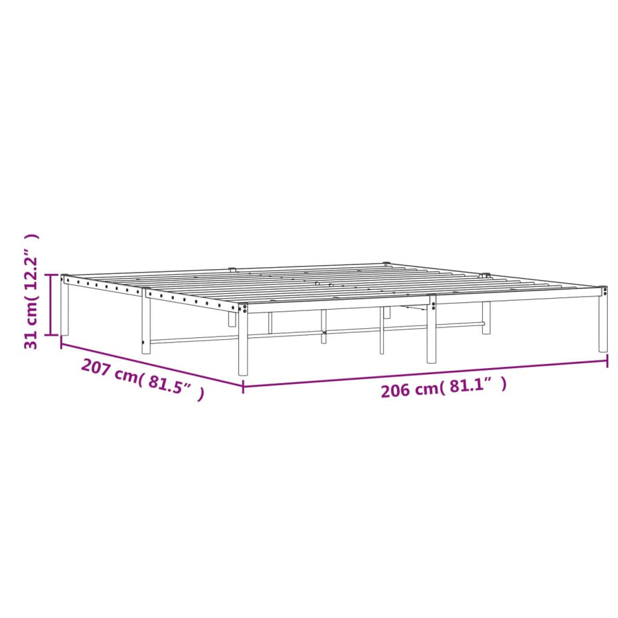 Bedframe metaal wit 200x200 cm