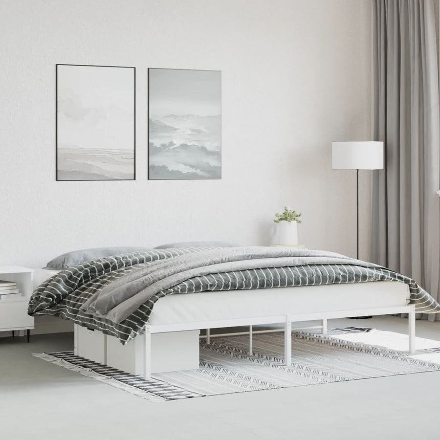 Bedframe metaal wit 200x200 cm