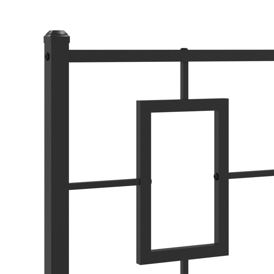 Bedframe Metaal Zwart 90 x 190 cm met hoofdbord