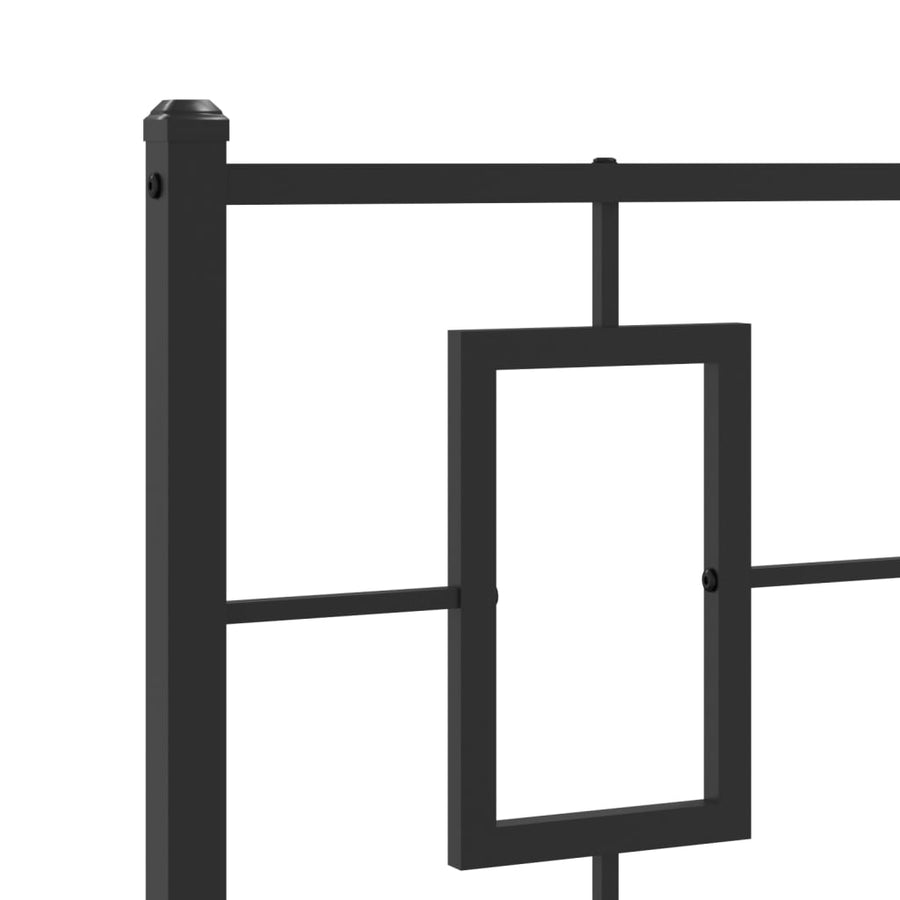 Bedframe Metaal Zwart 107 x 203 cm met hoofdbord