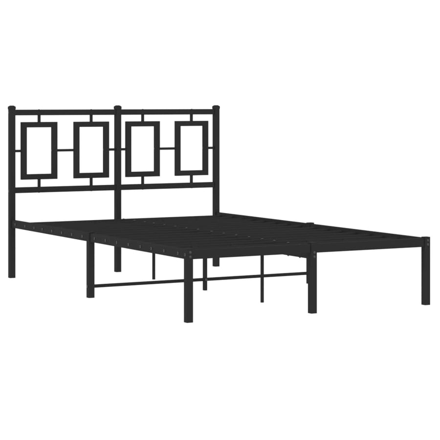 Bedframe Metaal Zwart 120 x 190 cm met hoofdbord