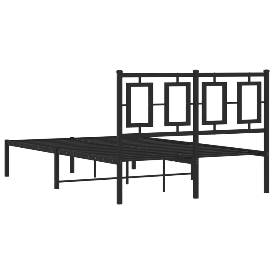 Bedframe Metaal Zwart 120 x 190 cm met hoofdbord