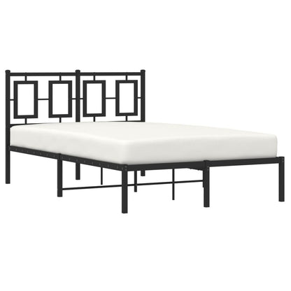 Bedframe Metaal Zwart 120 x 200 cm met hoofdbord