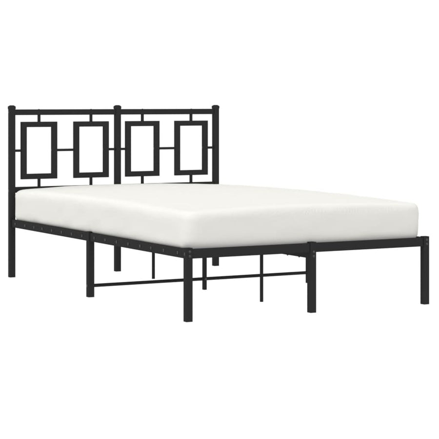Bedframe Metaal Zwart 120 x 200 cm met hoofdbord