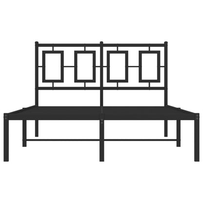 Bedframe Metaal Zwart 120 x 200 cm met hoofdbord