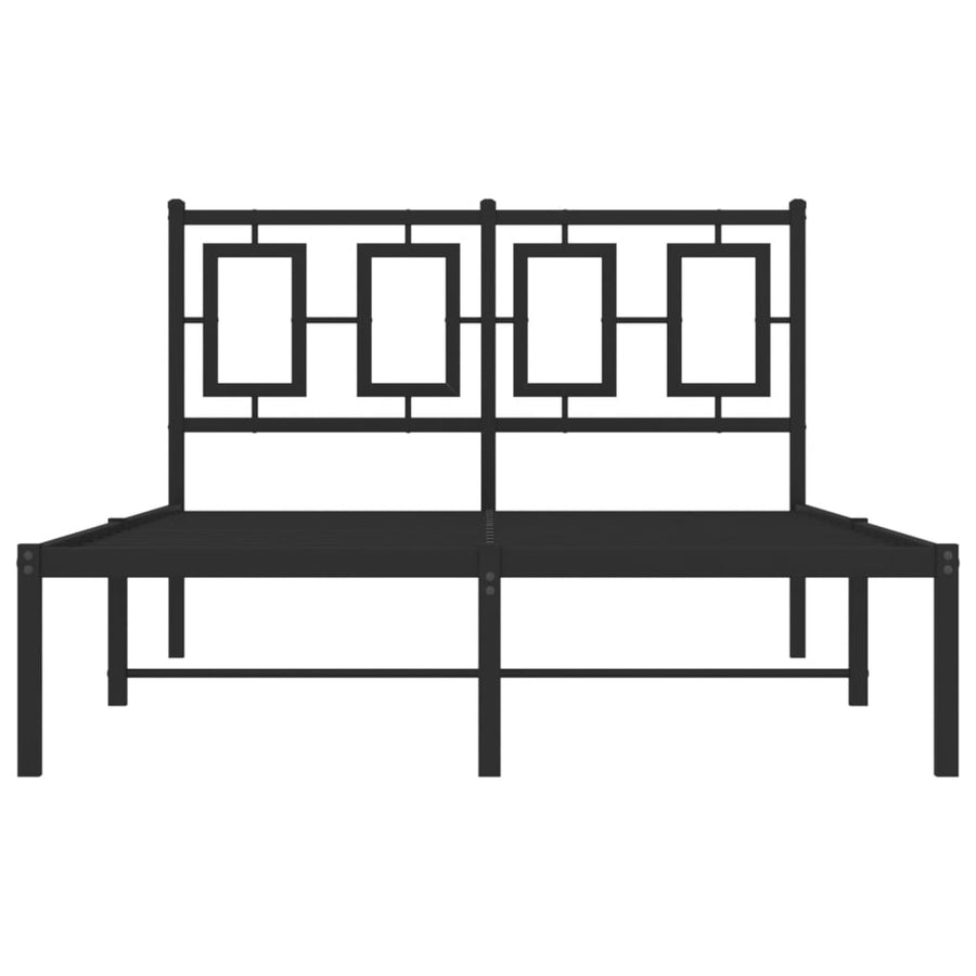 Bedframe Metaal Zwart 120 x 200 cm met hoofdbord