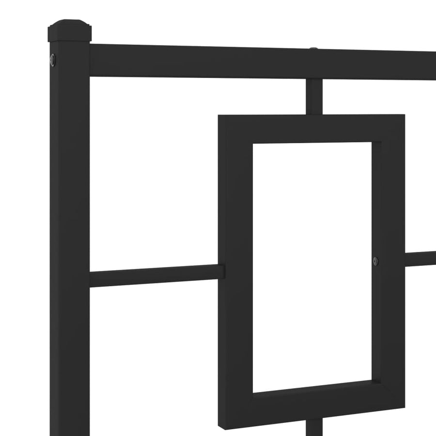 Bedframe Metaal Zwart 120 x 200 cm met hoofdbord